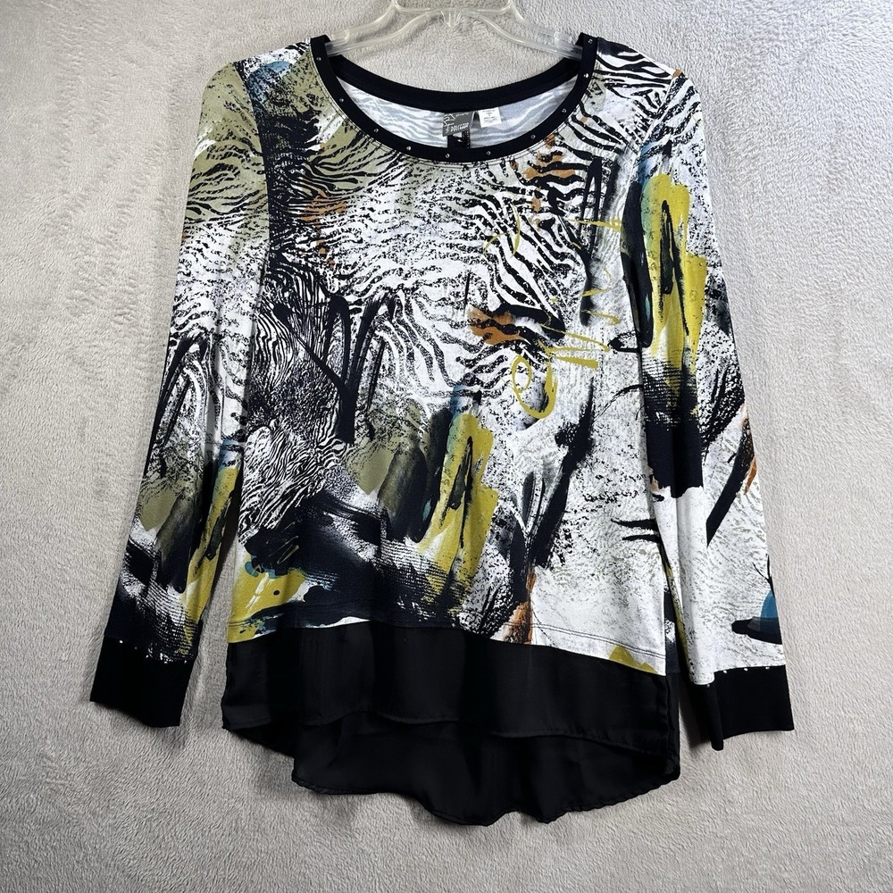 Simply Art by‎ Dolcezza Tunic Women's Size M Art to Wear Artsy Abstract Knit